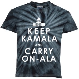 Keep Kamala And Carry On Ala Kamala Harris 2024 Kids Tie-Dye T-Shirt