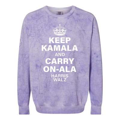 Keep Kamala And Carry On Ala Kamala Harris 2024 Colorblast Crewneck Sweatshirt