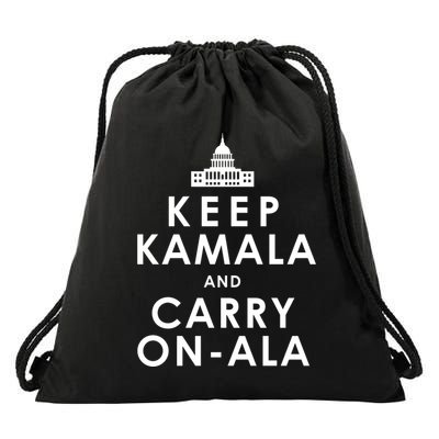 Keep Kamala And Carry On Ala Drawstring Bag