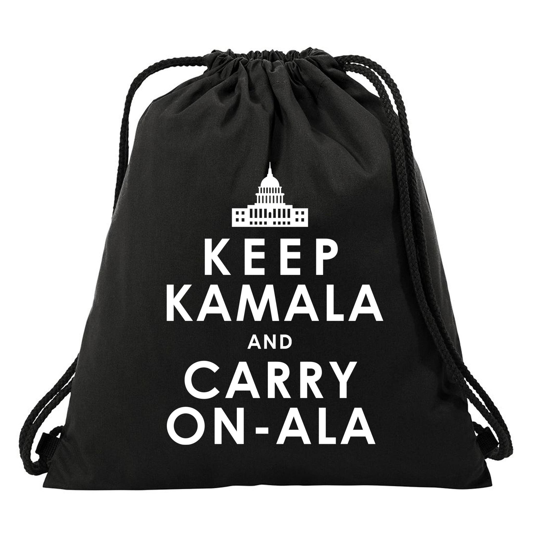 Keep Kamala And Carry On Ala Drawstring Bag