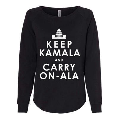 Keep Kamala And Carry On Ala Womens California Wash Sweatshirt