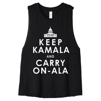 Keep Kamala And Carry On Ala Women's Racerback Cropped Tank