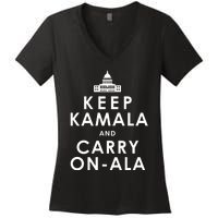 Keep Kamala And Carry On Ala Women's V-Neck T-Shirt