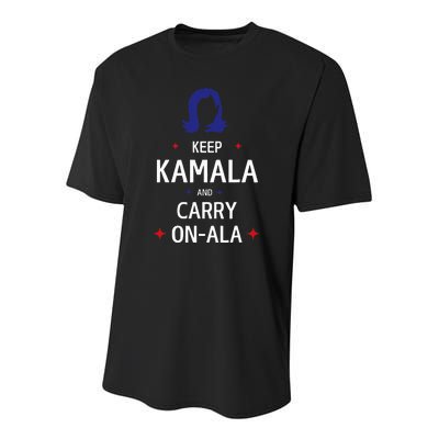 Keep Kamala And Carry On Ala Youth Performance Sprint T-Shirt