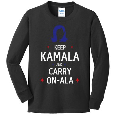 Keep Kamala And Carry On Ala Kids Long Sleeve Shirt