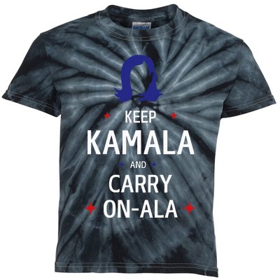 Keep Kamala And Carry On Ala Kids Tie-Dye T-Shirt