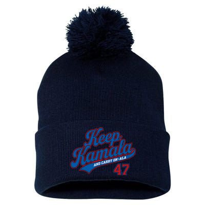 Keep Kamala And Carry On A La Pom Pom 12in Knit Beanie