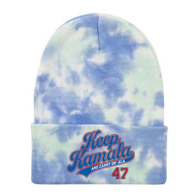 Keep Kamala And Carry On A La Tie Dye 12in Knit Beanie