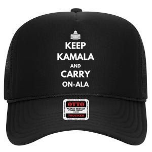 Keep Kamala And Carry On A La High Crown Mesh Back Trucker Hat