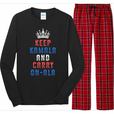 Keep Kamala And Carry Onala Vote Blue Harris Election 2024 Long Sleeve Pajama Set