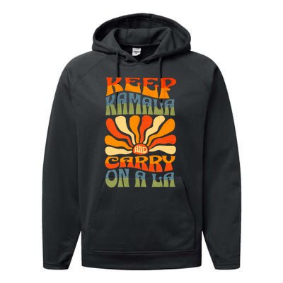 Keep Kamala And Carry On A La Performance Fleece Hoodie