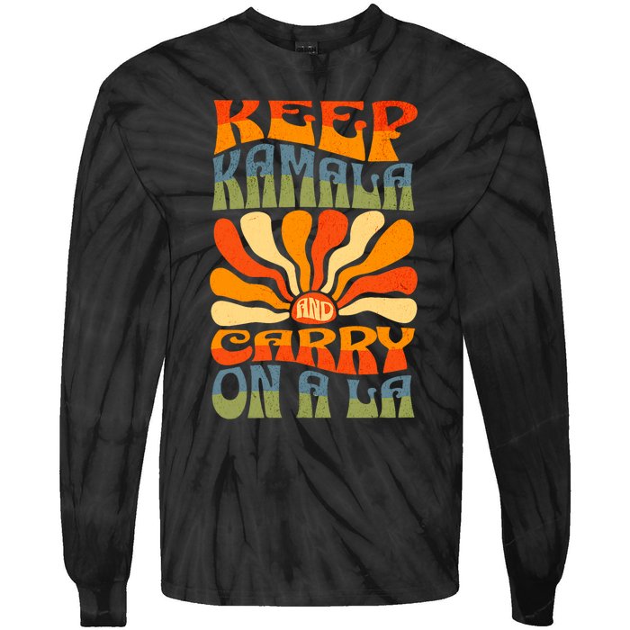 Keep Kamala And Carry On A La Tie-Dye Long Sleeve Shirt