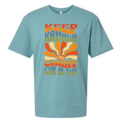 Keep Kamala And Carry On A La Sueded Cloud Jersey T-Shirt