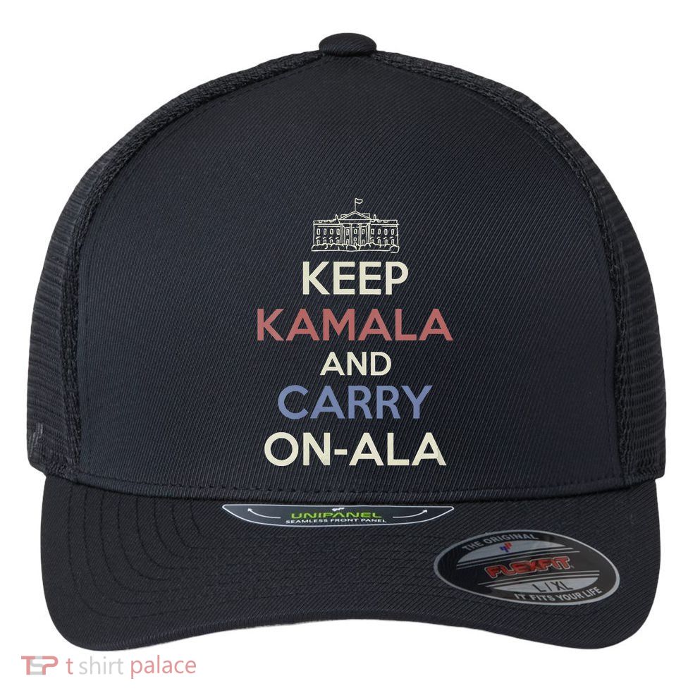 Keep Kamala And Carry Onala Funny Parody Political Poster Flexfit Unipanel Trucker Cap