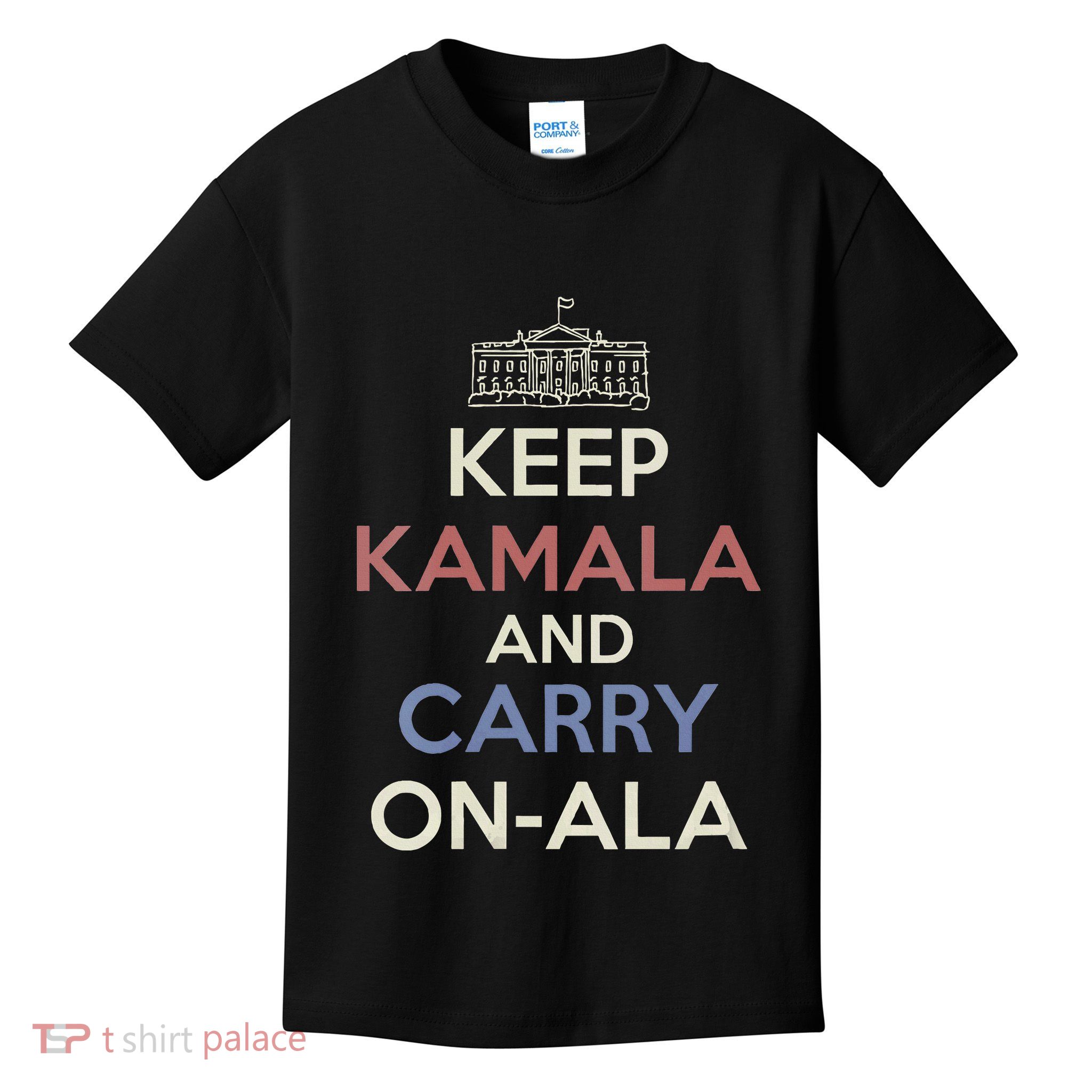 Keep Kamala And Carry Onala Funny Parody Political Poster Kids T-Shirt