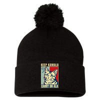 Keep Kamala And Carry On A La Pom Pom 12in Knit Beanie