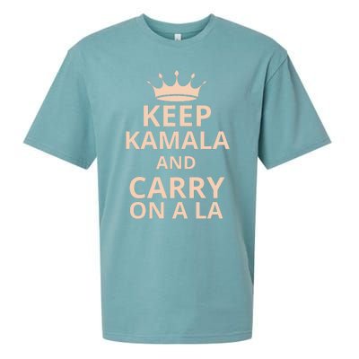 Keep Kamala And Carry On A La Sueded Cloud Jersey T-Shirt