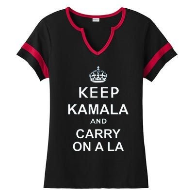 Keep Kamala And Carry On A La Ladies Halftime Notch Neck Tee