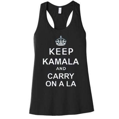 Keep Kamala And Carry On A La Women's Racerback Tank