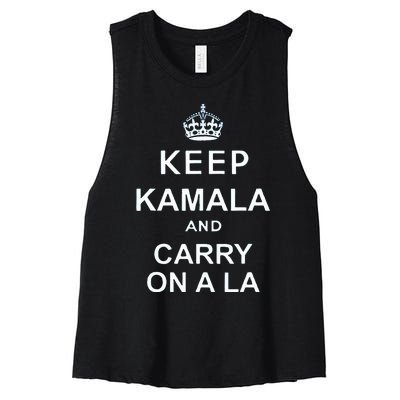 Keep Kamala And Carry On A La Women's Racerback Cropped Tank