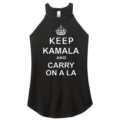 Keep Kamala And Carry On A La Women's Perfect Tri Rocker Tank