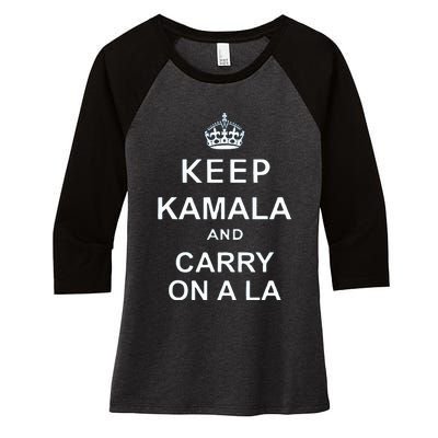 Keep Kamala And Carry On A La Women's Tri-Blend 3/4-Sleeve Raglan Shirt