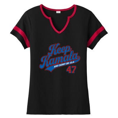 Keep Kamala And Carry On Ala Ladies Halftime Notch Neck Tee