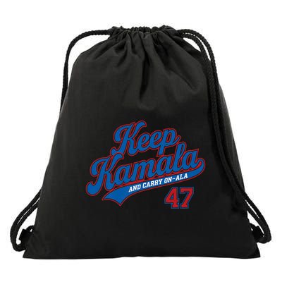 Keep Kamala And Carry On Ala Drawstring Bag