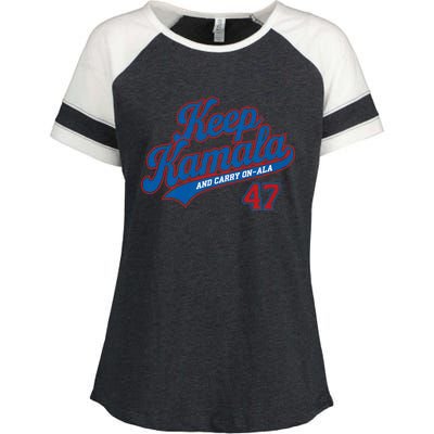 Keep Kamala And Carry On Ala Enza Ladies Jersey Colorblock Tee