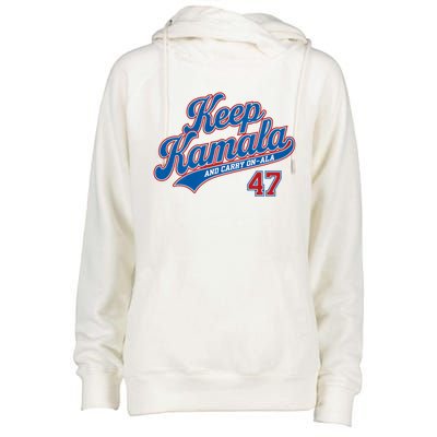 Keep Kamala And Carry On Ala Womens Funnel Neck Pullover Hood