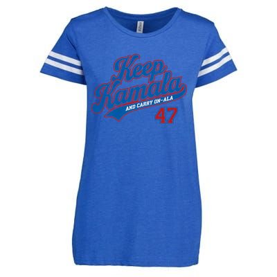 Keep Kamala And Carry On Ala Enza Ladies Jersey Football T-Shirt