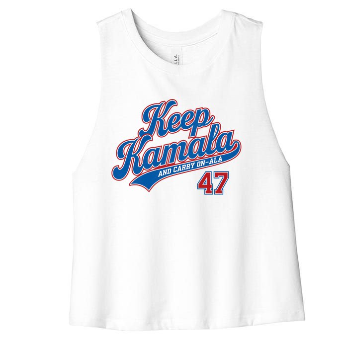 Keep Kamala And Carry On Ala Women's Racerback Cropped Tank