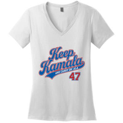Keep Kamala And Carry On Ala Women's V-Neck T-Shirt