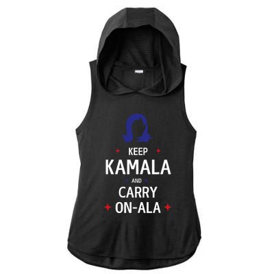 Keep Kamala And Carry On Ala Ladies PosiCharge Tri-Blend Wicking Draft Hoodie Tank