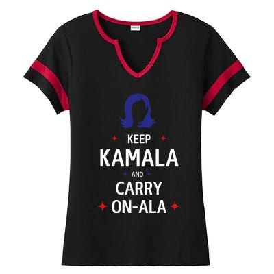 Keep Kamala And Carry On Ala Ladies Halftime Notch Neck Tee