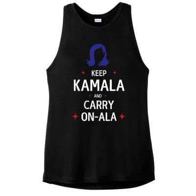 Keep Kamala And Carry On Ala Ladies PosiCharge Tri-Blend Wicking Tank