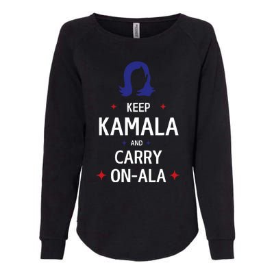 Keep Kamala And Carry On Ala Womens California Wash Sweatshirt