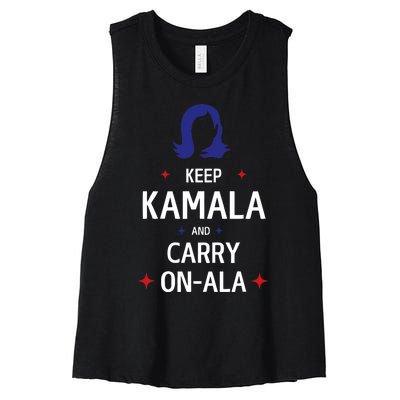 Keep Kamala And Carry On Ala Women's Racerback Cropped Tank