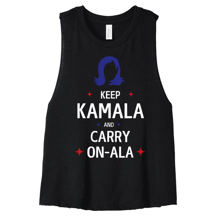 Keep Kamala And Carry On Ala Women's Racerback Cropped Tank