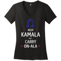 Keep Kamala And Carry On Ala Women's V-Neck T-Shirt