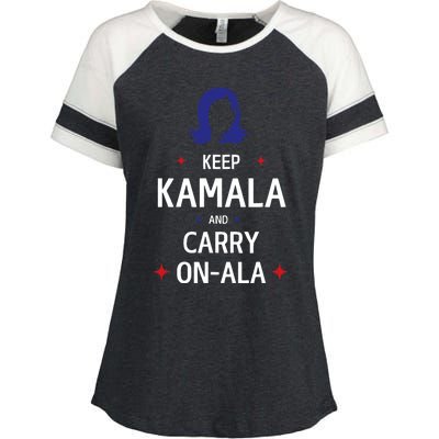 Keep Kamala And Carry On Ala Enza Ladies Jersey Colorblock Tee