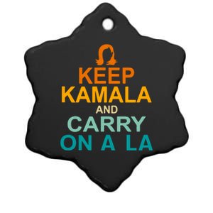 Keep Kamala And Carry On Ala Ceramic Star Ornament