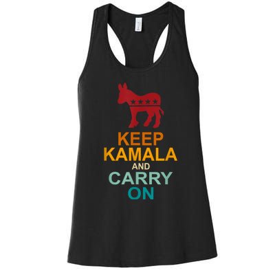 Keep Kamala And Carry On Vintage Design Women's Racerback Tank