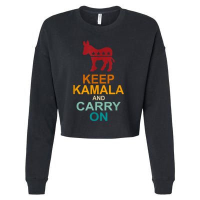 Keep Kamala And Carry On Vintage Design Cropped Pullover Crew