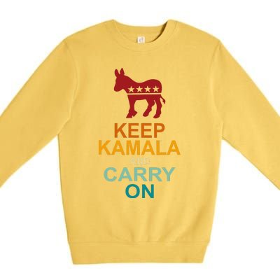 Keep Kamala And Carry On Vintage Design Premium Crewneck Sweatshirt