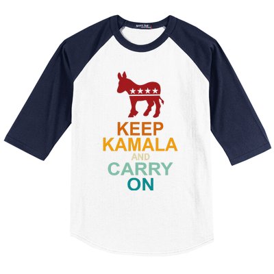 Keep Kamala And Carry On Vintage Design Baseball Sleeve Shirt