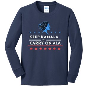 Keep Kamala And Carry Onala Usa President Kids Long Sleeve Shirt