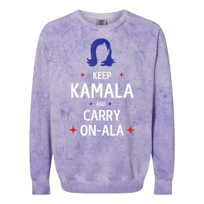 Keep Kamala And Carry On A La Kamala Harris 2024 Gift Colorblast Crewneck Sweatshirt