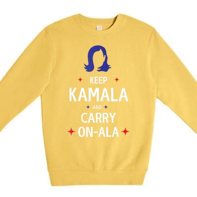 Keep Kamala And Carry On A La Kamala Harris 2024 Gift Premium Crewneck Sweatshirt