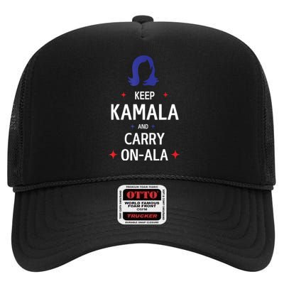 Keep Kamala And Carry On A La Kamala Harris 2024 Gift High Crown Mesh Back Trucker Hat